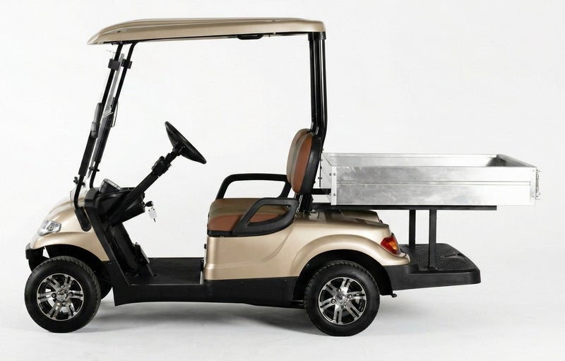 EPIC 2+Short Cargo Non-Lifted Electric Golf Cart with Lithium Battery 105Ah & Standard Tires  | Utility LSEV (Golden) - Image 3